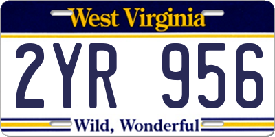 WV license plate 2YR956
