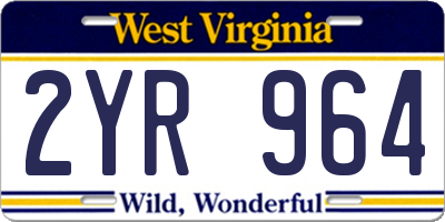 WV license plate 2YR964