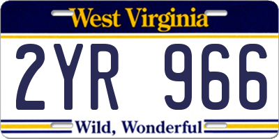WV license plate 2YR966