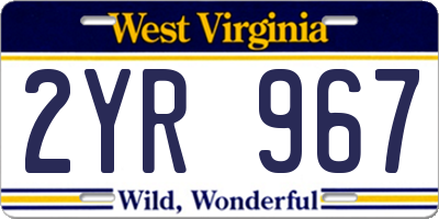 WV license plate 2YR967