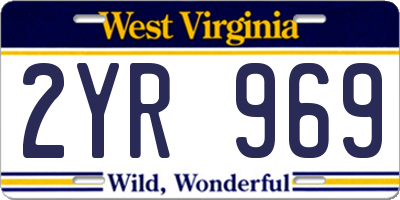 WV license plate 2YR969