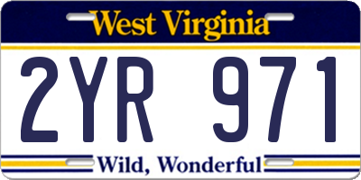 WV license plate 2YR971