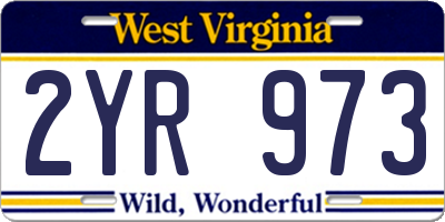 WV license plate 2YR973