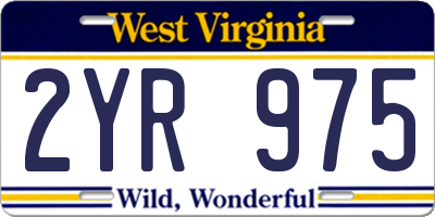 WV license plate 2YR975