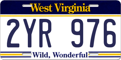 WV license plate 2YR976