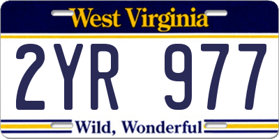 WV license plate 2YR977