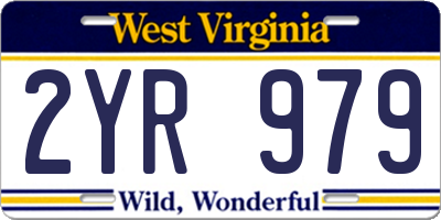 WV license plate 2YR979