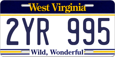 WV license plate 2YR995