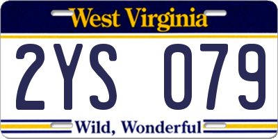 WV license plate 2YS079