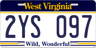 WV license plate 2YS097