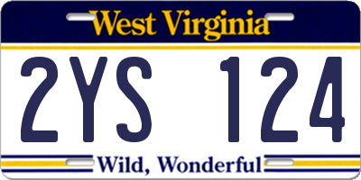 WV license plate 2YS124