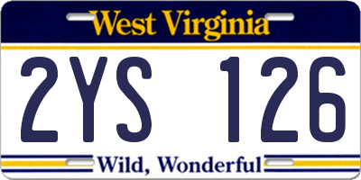 WV license plate 2YS126