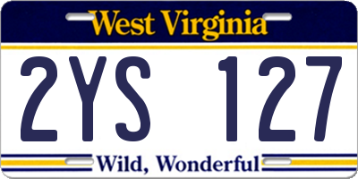 WV license plate 2YS127