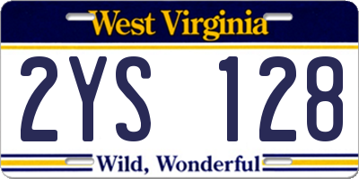 WV license plate 2YS128