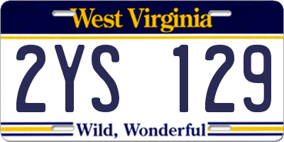 WV license plate 2YS129