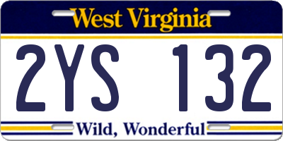 WV license plate 2YS132