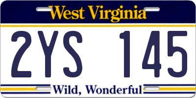 WV license plate 2YS145
