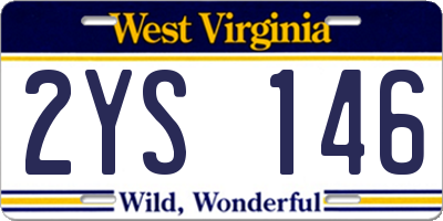 WV license plate 2YS146