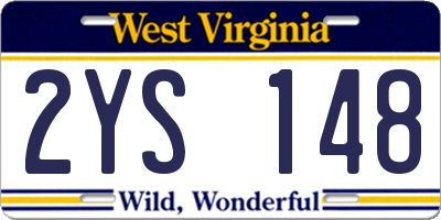 WV license plate 2YS148