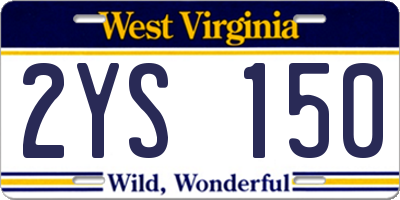 WV license plate 2YS150