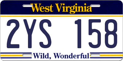 WV license plate 2YS158