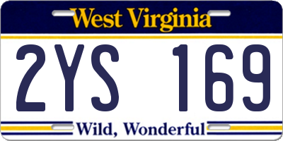 WV license plate 2YS169