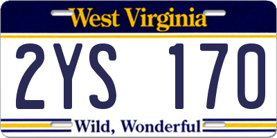 WV license plate 2YS170