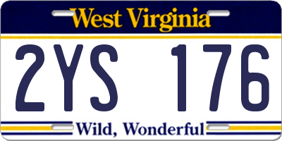 WV license plate 2YS176