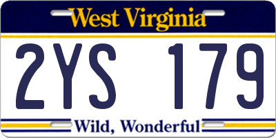 WV license plate 2YS179
