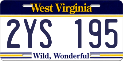 WV license plate 2YS195