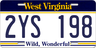 WV license plate 2YS198