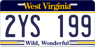 WV license plate 2YS199