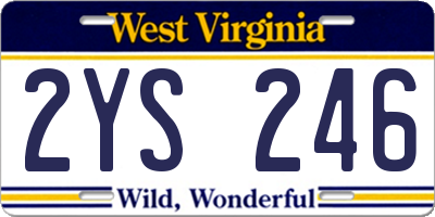 WV license plate 2YS246