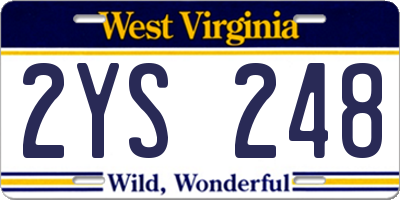 WV license plate 2YS248