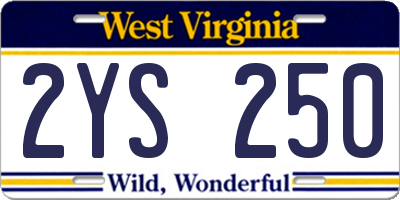 WV license plate 2YS250