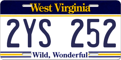 WV license plate 2YS252