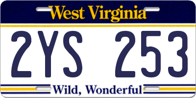 WV license plate 2YS253