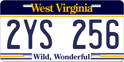 WV license plate 2YS256
