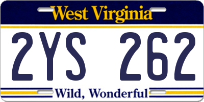 WV license plate 2YS262
