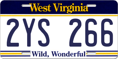 WV license plate 2YS266