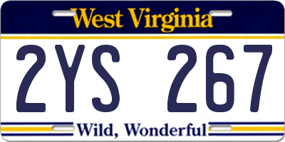 WV license plate 2YS267