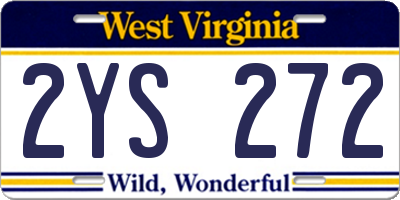 WV license plate 2YS272