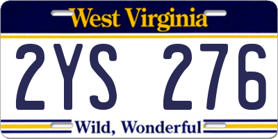 WV license plate 2YS276