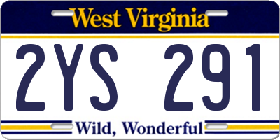 WV license plate 2YS291