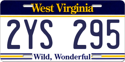 WV license plate 2YS295