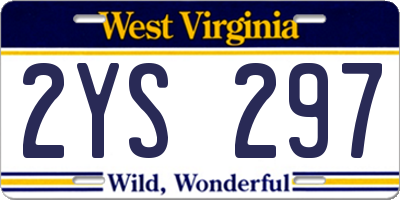 WV license plate 2YS297