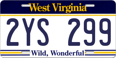 WV license plate 2YS299