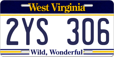 WV license plate 2YS306