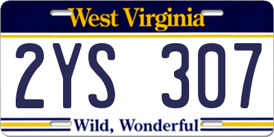 WV license plate 2YS307