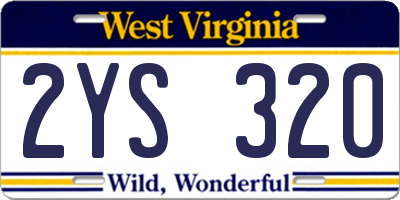 WV license plate 2YS320